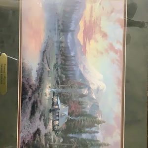 Thomas Kincaid print- Evening Majesty. Excel condition. Total size 13 1/2x21 1/2